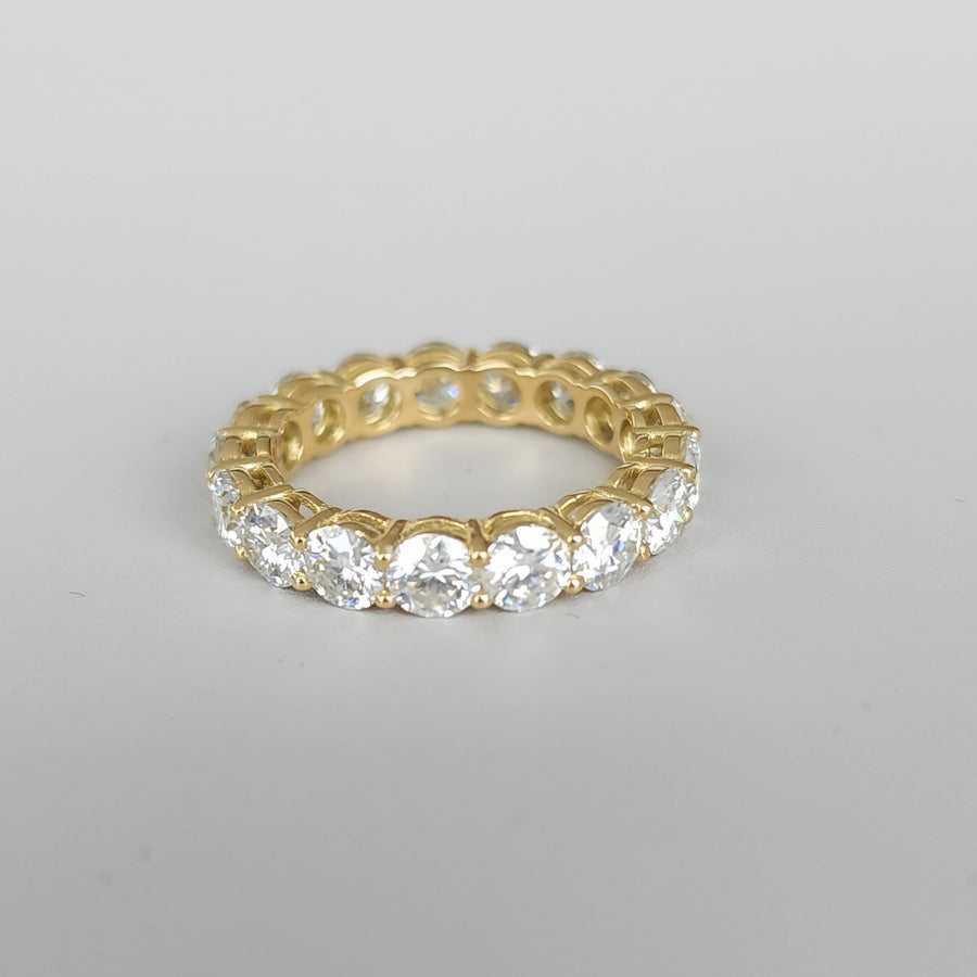 Fascia Eterna - 18K Gold Lab Grown Moissanite / Diamond Eternity Band