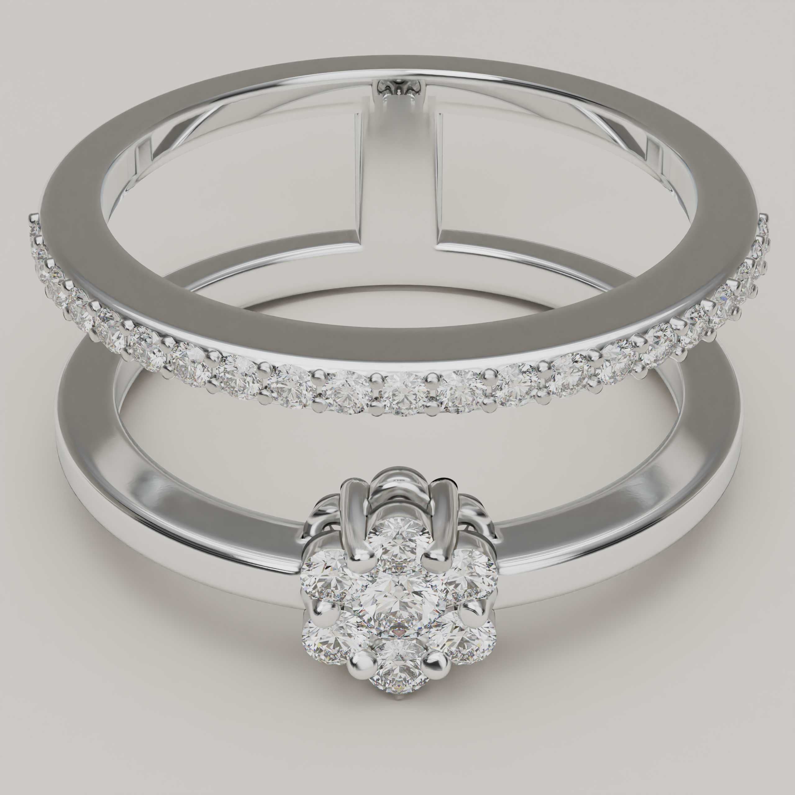 Duet Eterno - Two-in-one Elegant Moissanite 18ct Gold Ring - Vucceli