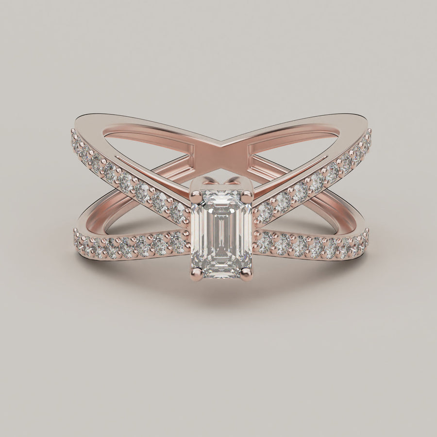 Eleganza - Solitaire Moissanite 18ct Gold Ring - Vucceli