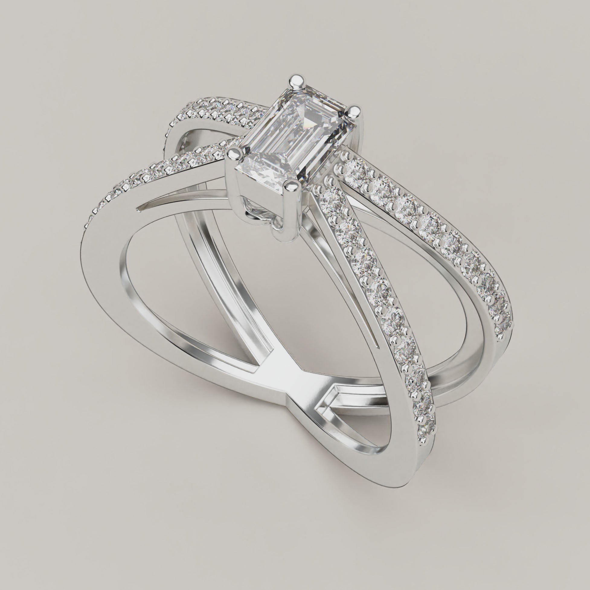 Eleganza - Solitaire Moissanite 18ct Gold Ring - Vucceli