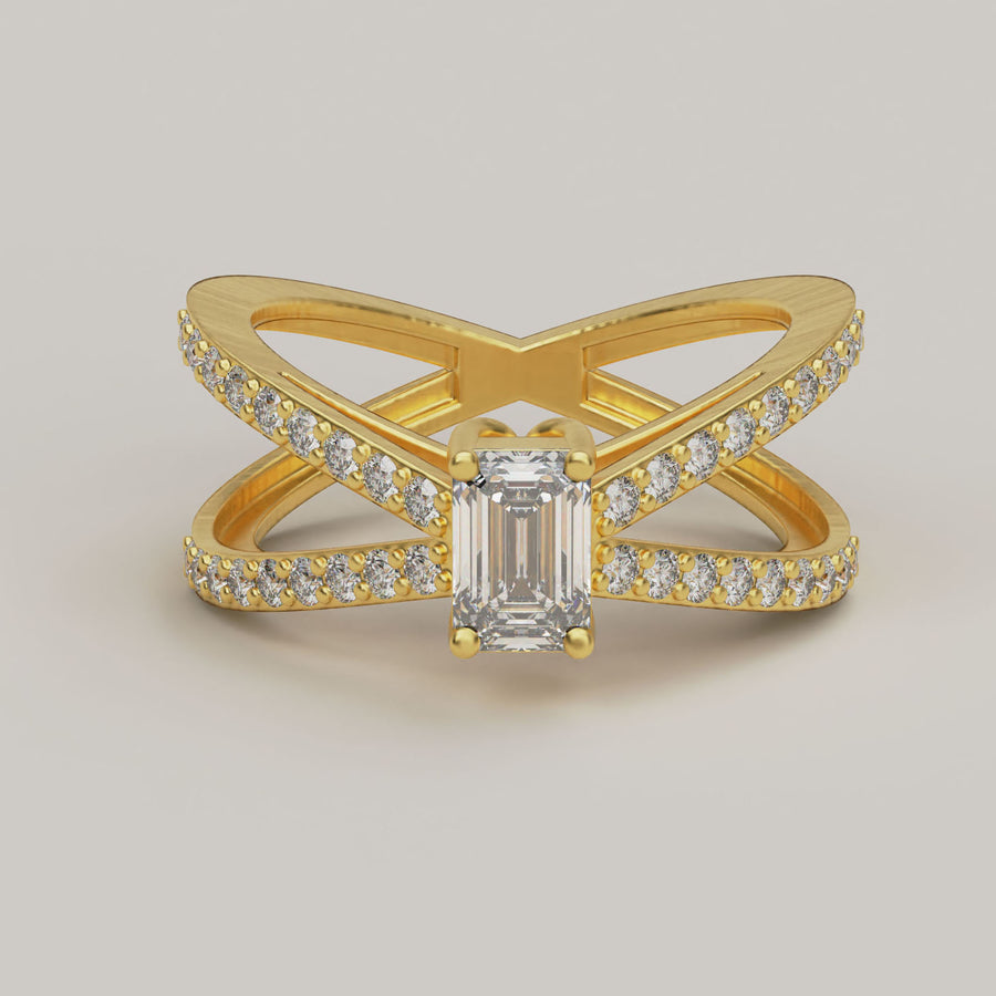 Eleganza - Solitaire Moissanite 18ct Gold Ring - Vucceli