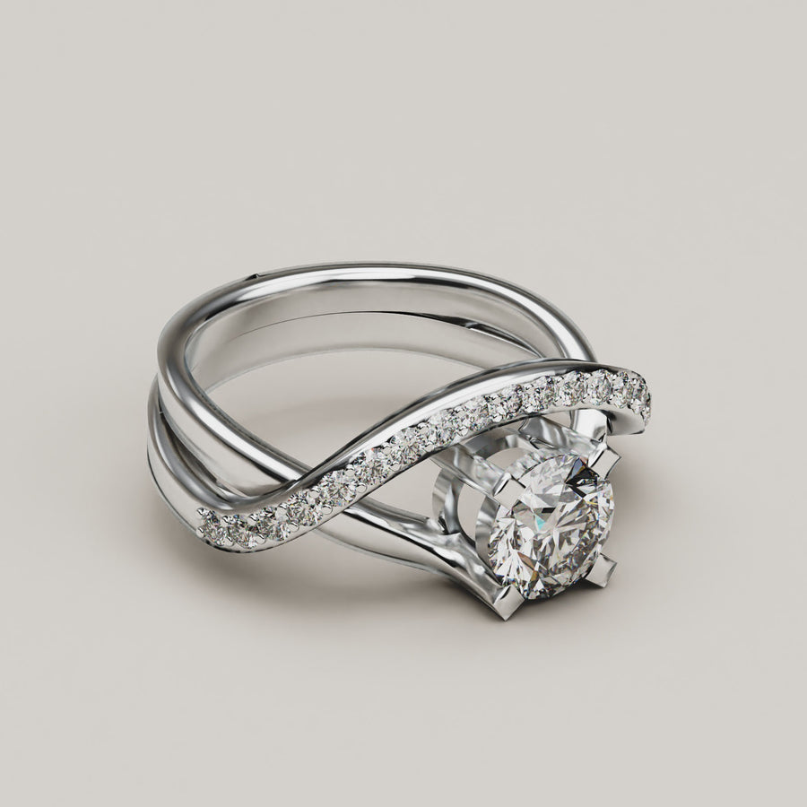 UnioneDuetto- Engagement Moissanite 1.34ct Ring - Vucceli