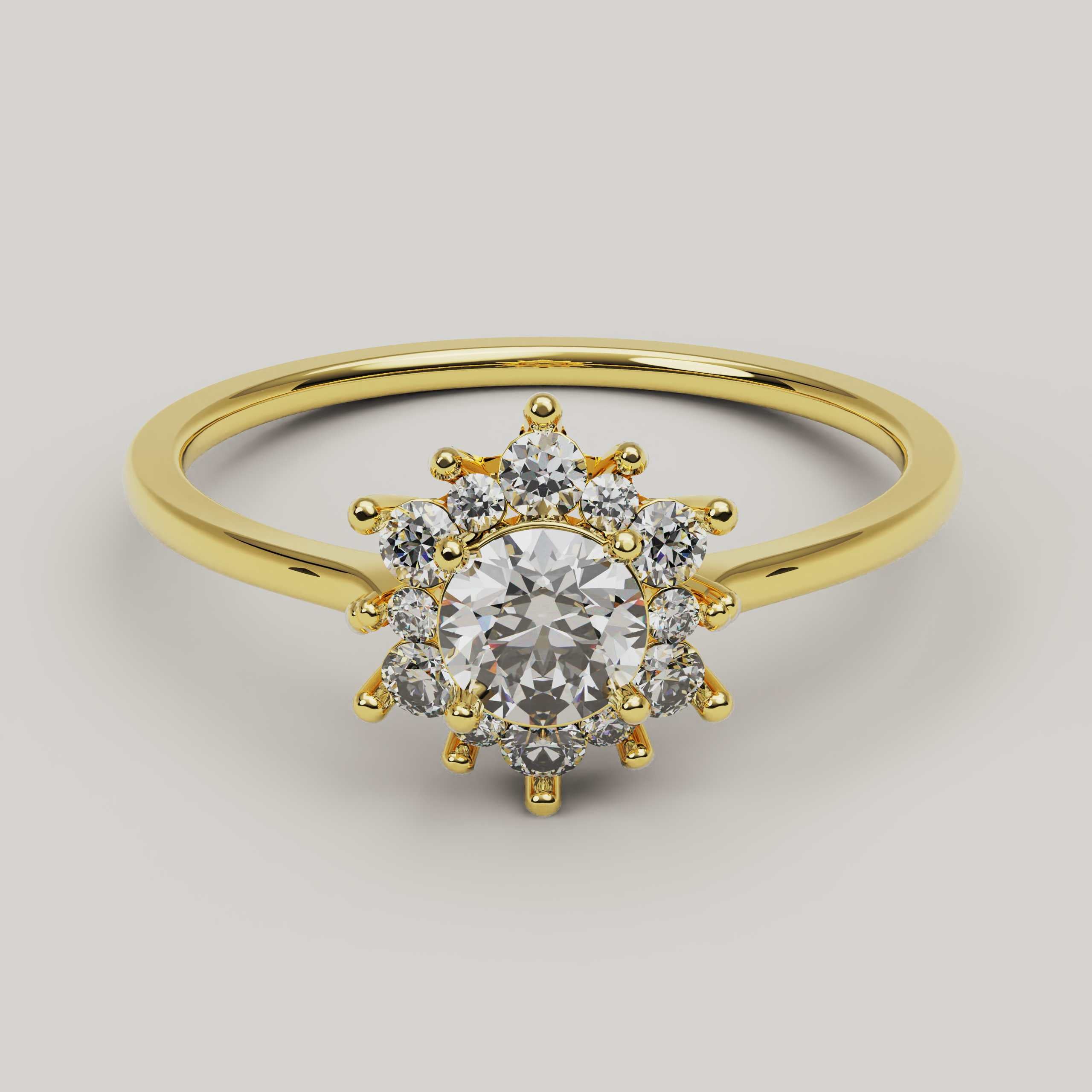 Merita- Gold and Moissanite Engagement Ring - Vucceli