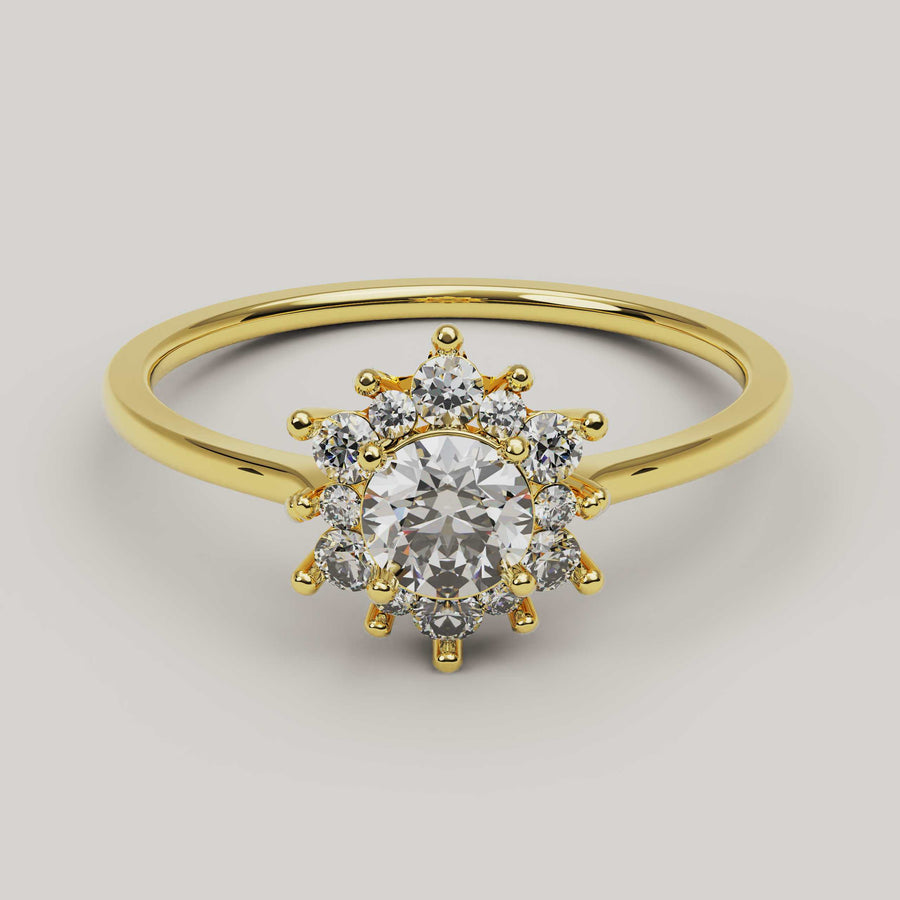 Merita- Gold and Moissanite Engagement Ring - Vucceli