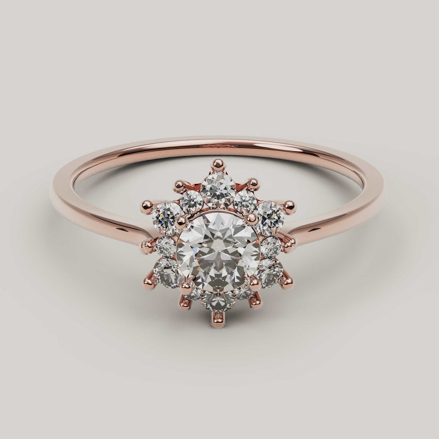 Merita- Gold and Moissanite Engagement Ring - Vucceli