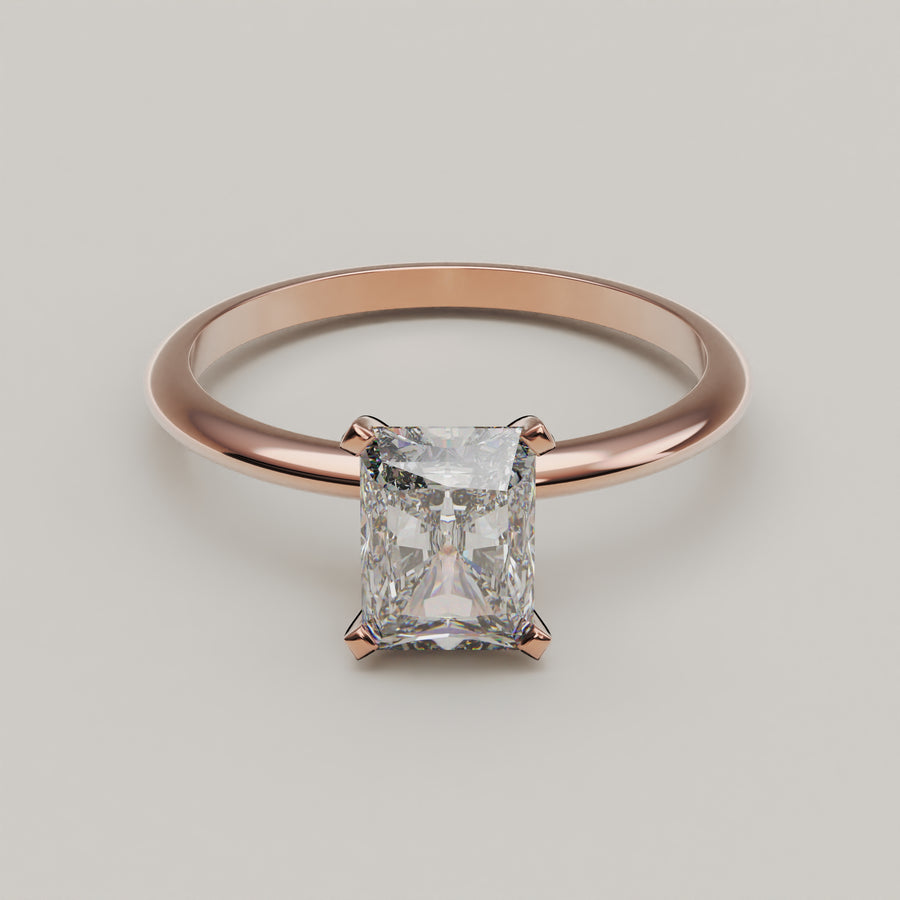 Luminosita Radiante - Solitaire Ring with 1 carat Moissanite - Vucceli