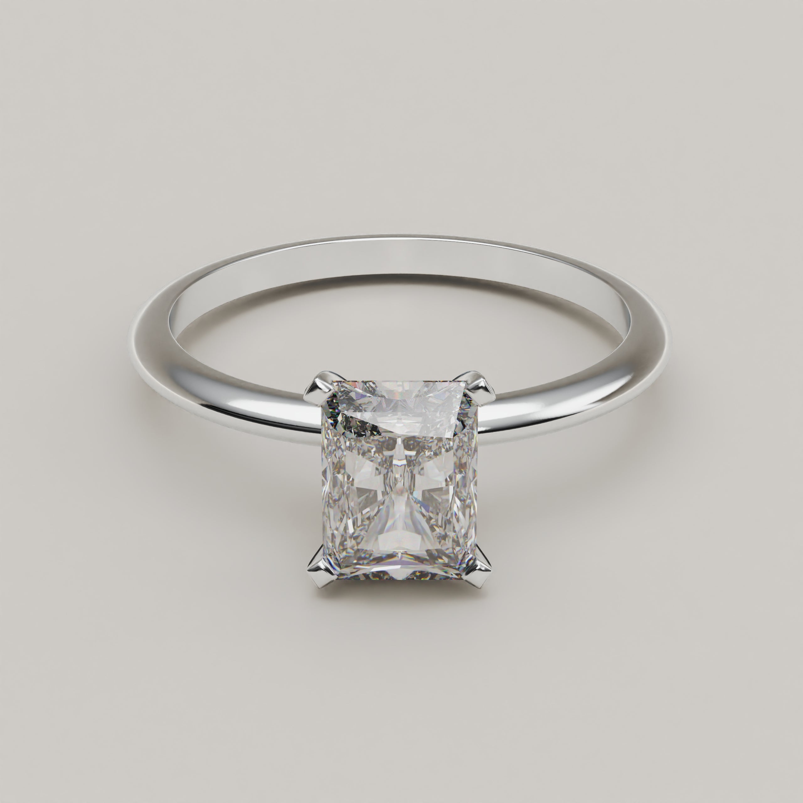 Luminosita Radiante - Solitaire Ring with 1 carat Moissanite - Vucceli