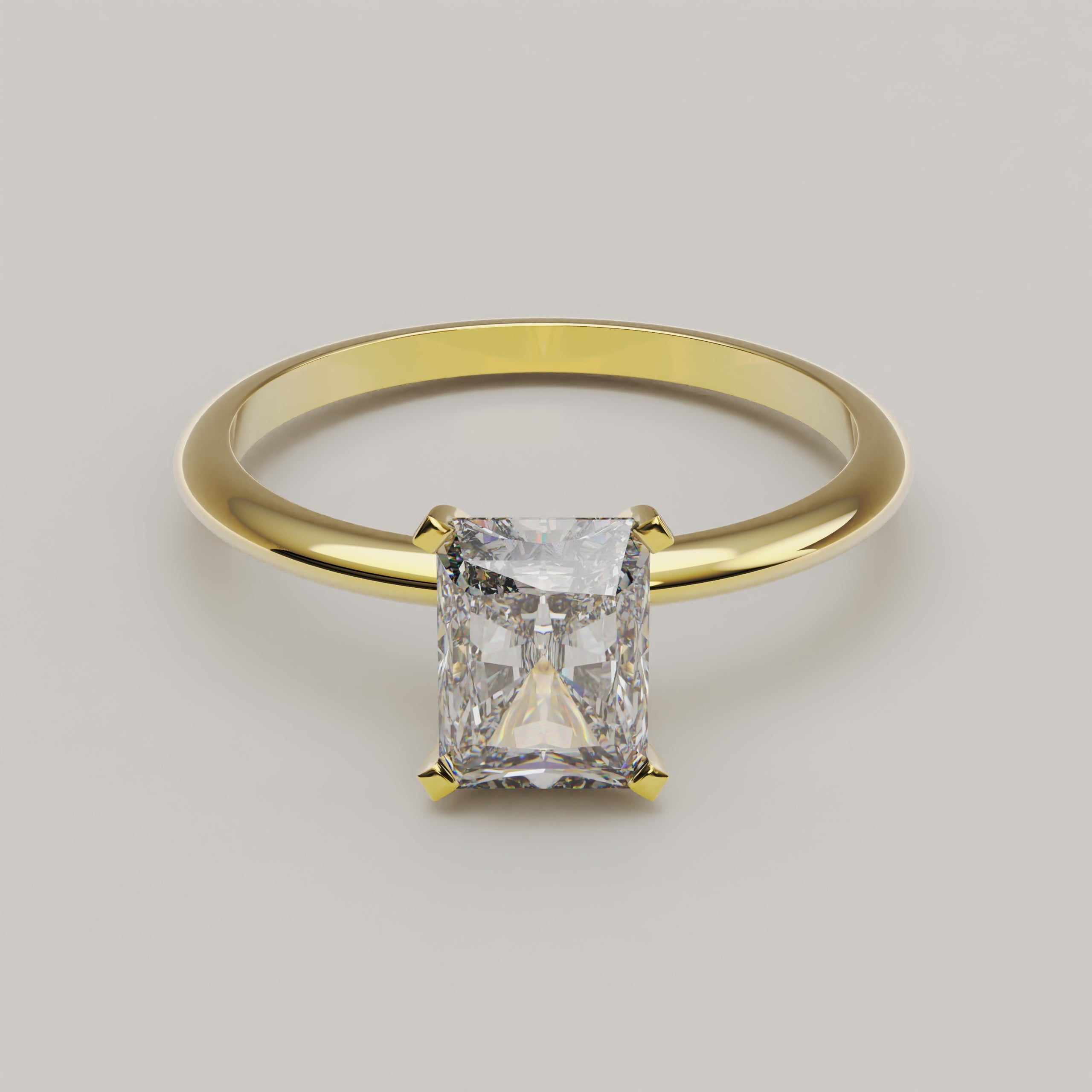 Luminosita Radiante - Solitaire Ring with 1 carat Moissanite - Vucceli