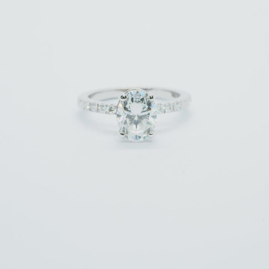 Eterna Grace - Oval Modern Solitaire Grown Moissanite / Diamond Ring