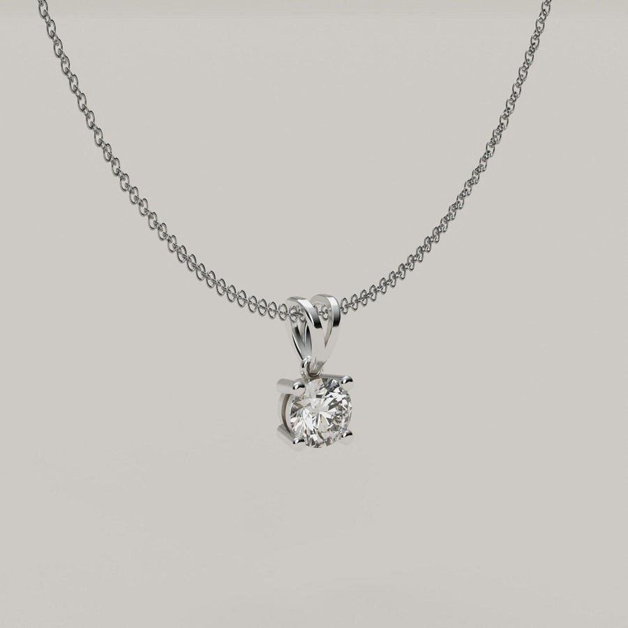 Centro Luminoso - Round Moissanite in 18ct Gold Pendant - Vucceli