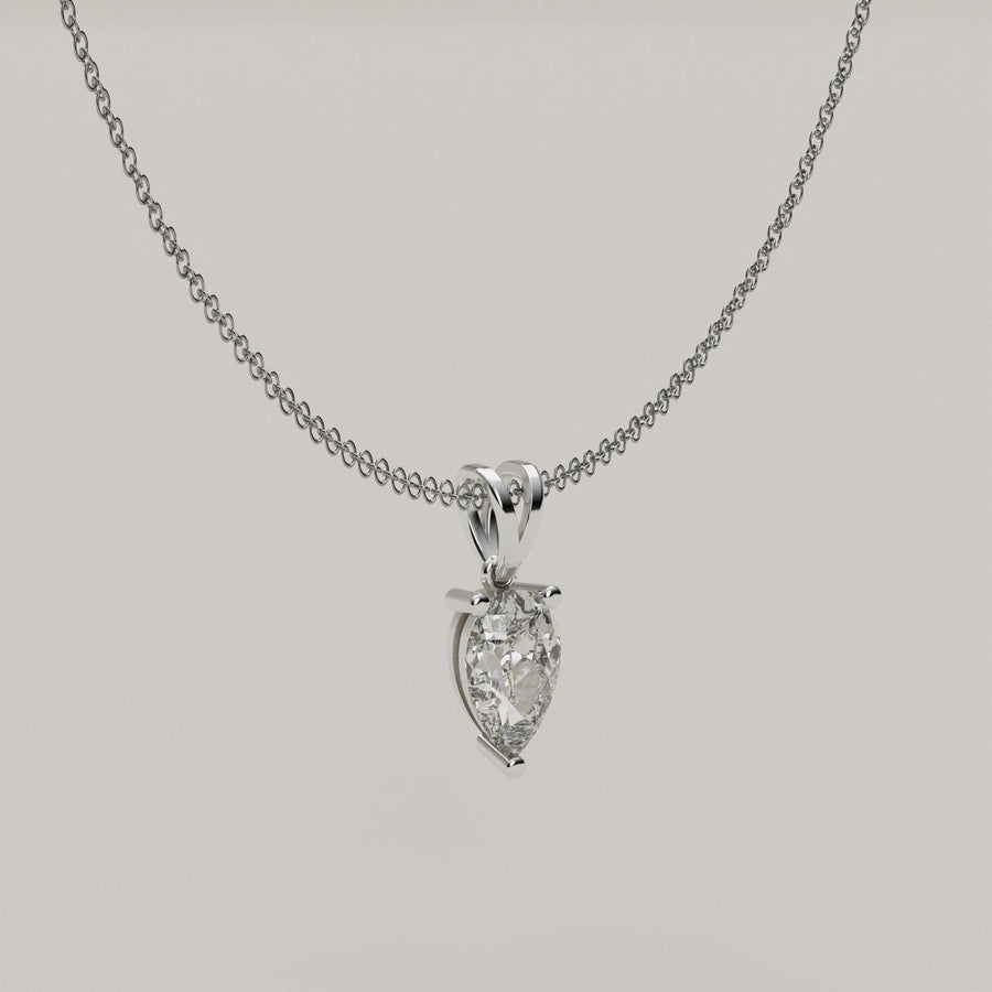 Cielo Sereno - Pear-Shaped Moissanite 18ct Gold Pendant - Vucceli