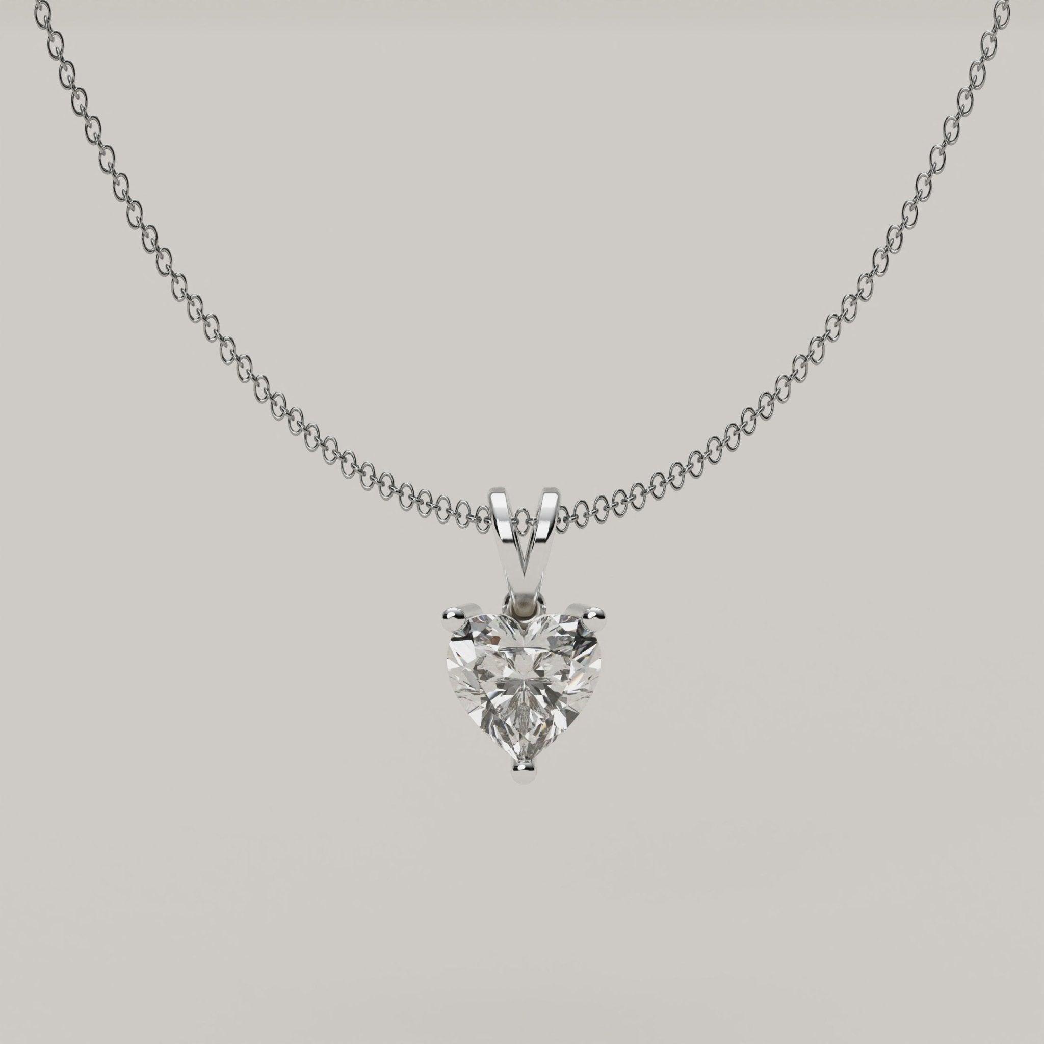 Cuore Incanto - Heart-shaped Moissanite in 18ct Gold Pendant - Vucceli