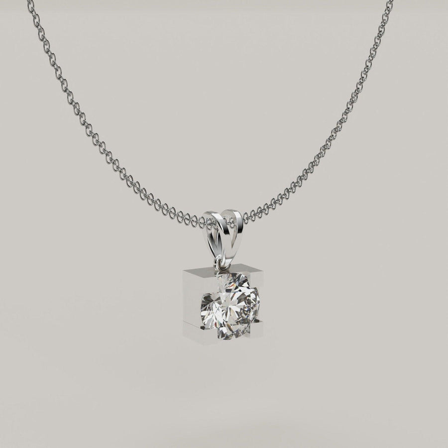 Eterna - Round 1ct Moissanite 18ct Gold Pendant - Vucceli