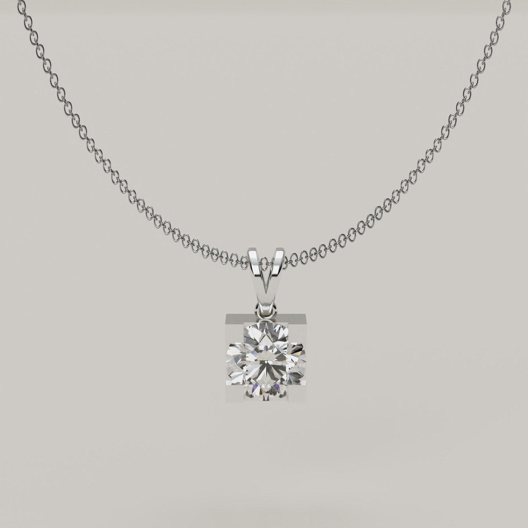 Eterna - Round 1ct Moissanite 18ct Gold Pendant - Vucceli