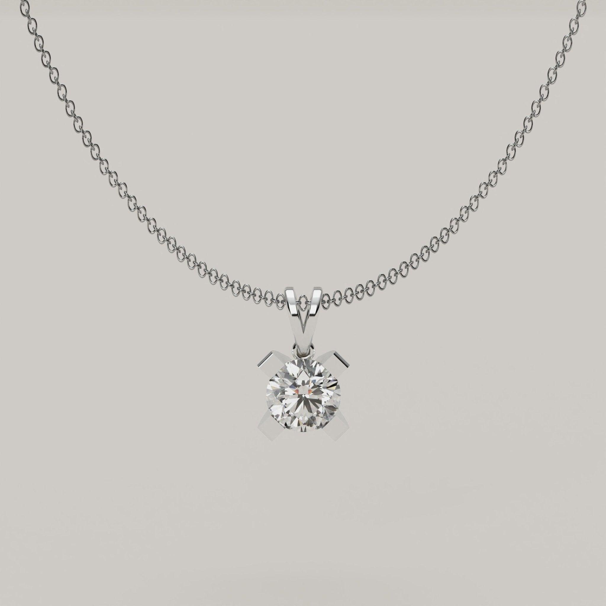 Luminara - Solitaire Moissanite Pendant in 18ct Gold - Vucceli