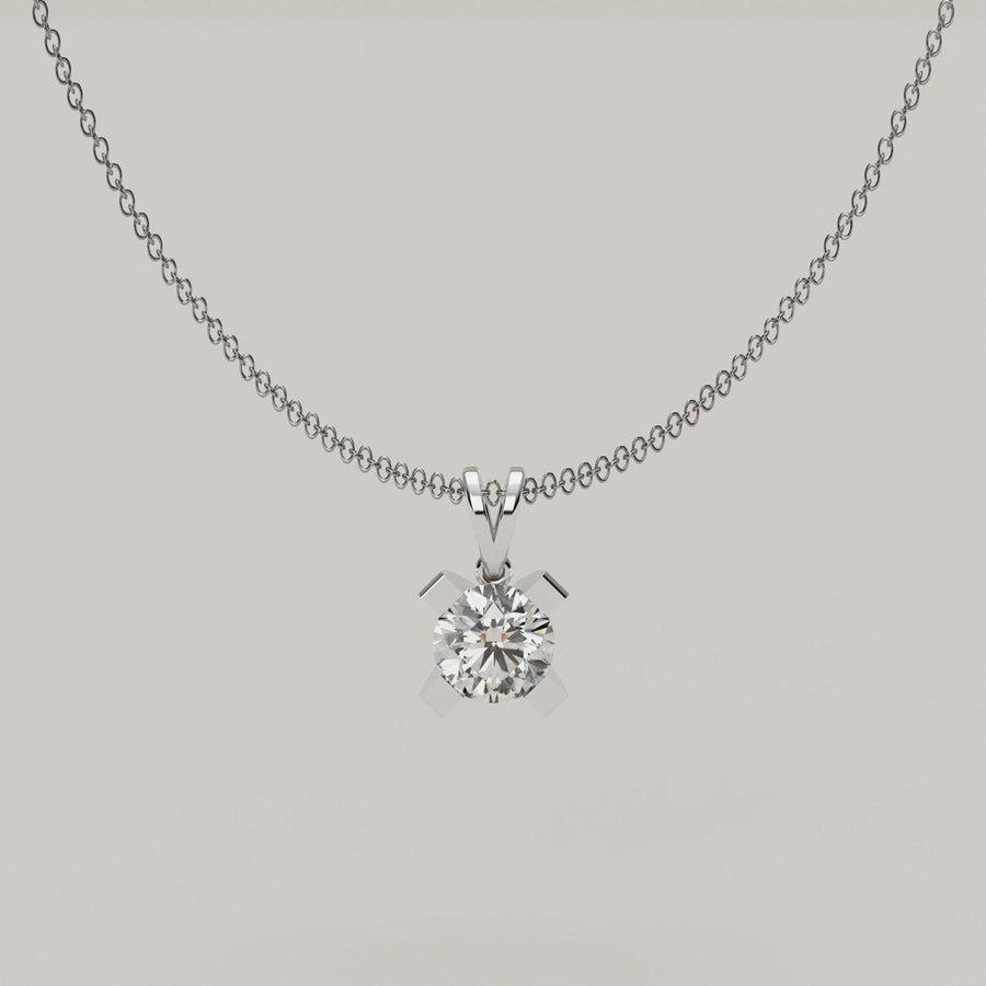 Luminara - Solitaire Moissanite Pendant in 18ct Gold - Vucceli