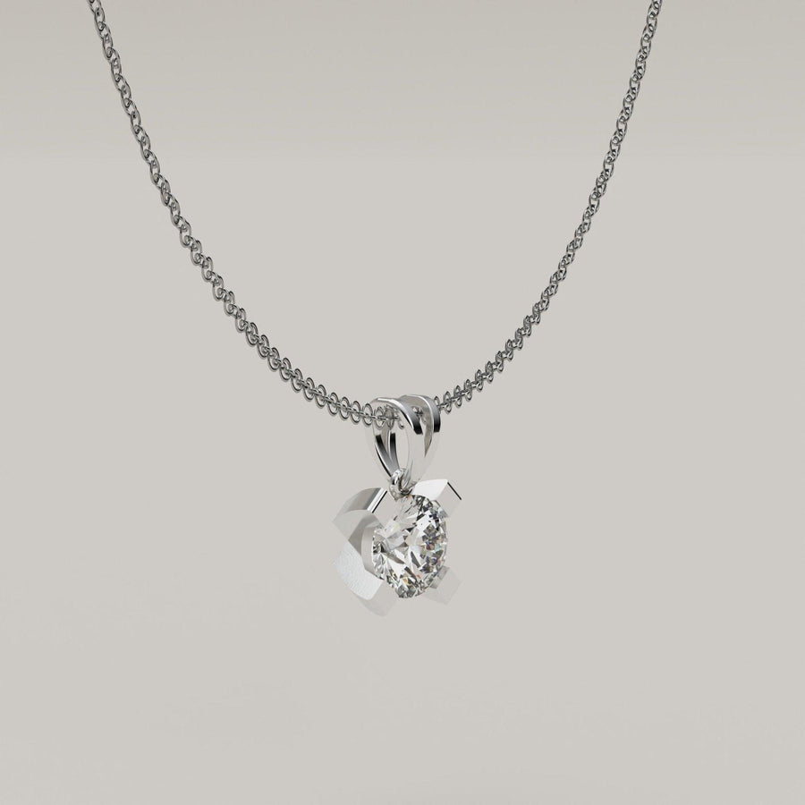 Luminara - Solitaire Moissanite Pendant in 18ct Gold - Vucceli